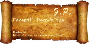 Faragó Perpétua névjegykártya